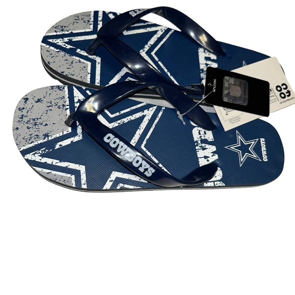 New nfl women Dallas cowboys flip flop sandals size xs 5/6